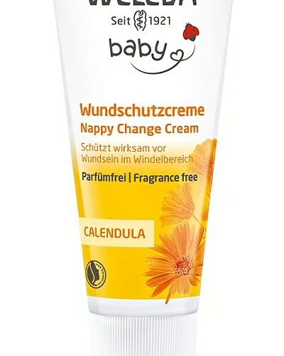 Calendula Wundschutzcreme parfümfrei – Pflegt sanft die empfindliche Haut im Windelbereich. Ein Auszug aus Bio-Calendula beruhigt die zarte Babyhaut. Die Creme schützt wirksam vor Nässe und unterstützt die natürliche Hautfunktion.